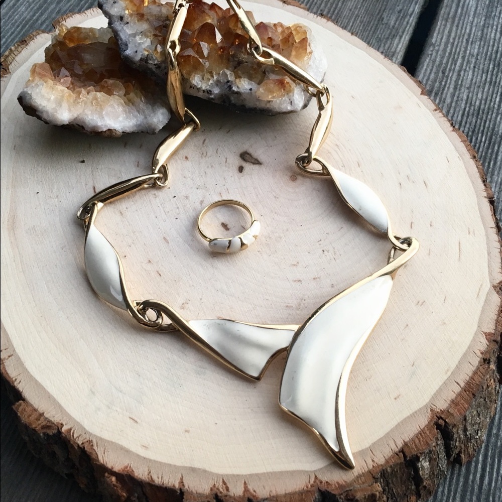 Estate Vintage Necklace Ring Set